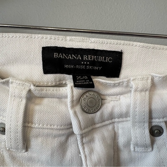 Banana Republic High-rise Skinny Cropped White Jeans size 25/0 - Picture 6 of 8